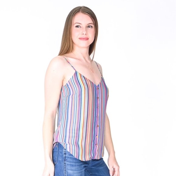 AMANDA UPRICHARD Gold Button Aiden Striped Cami - Picture 3 of 5